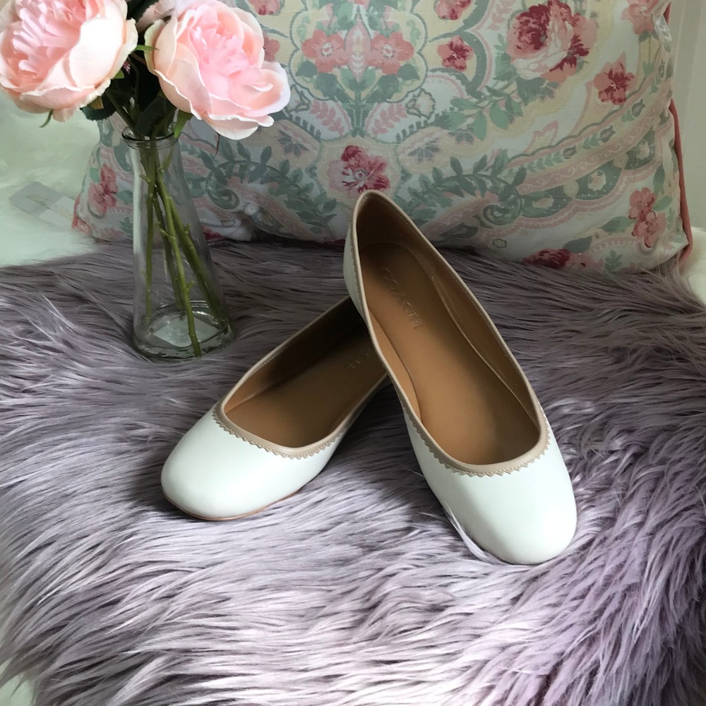 Coach Halle Ballet Flats Cream 10M
